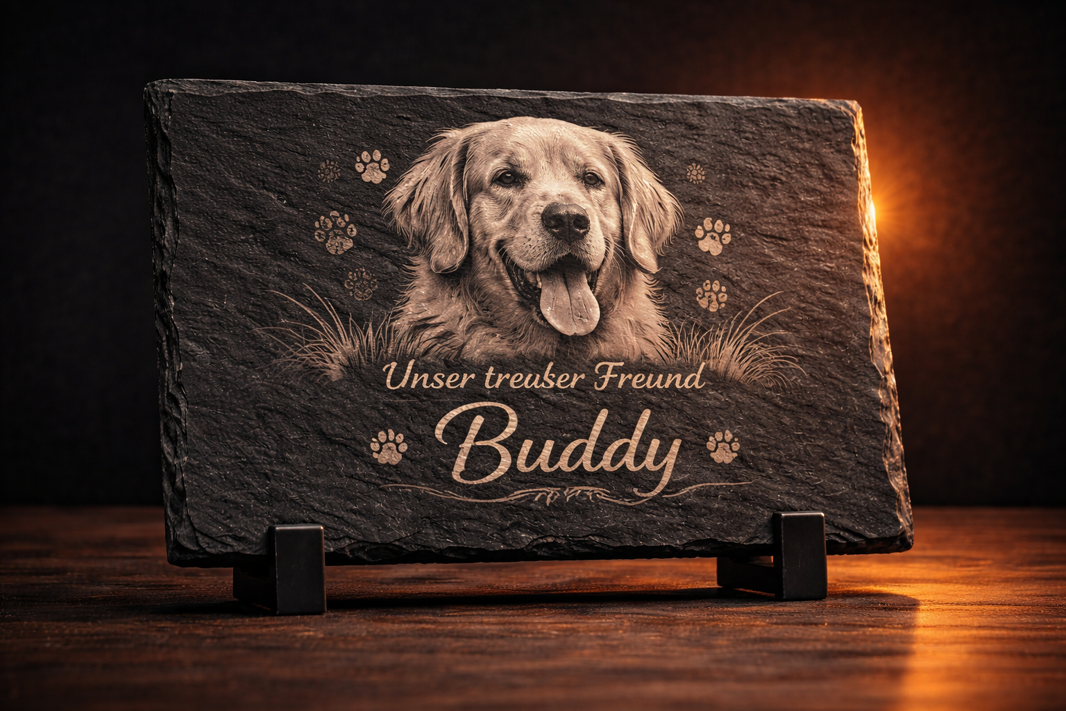 Lasergravur Haustier Hund personalisiertes Geschenk