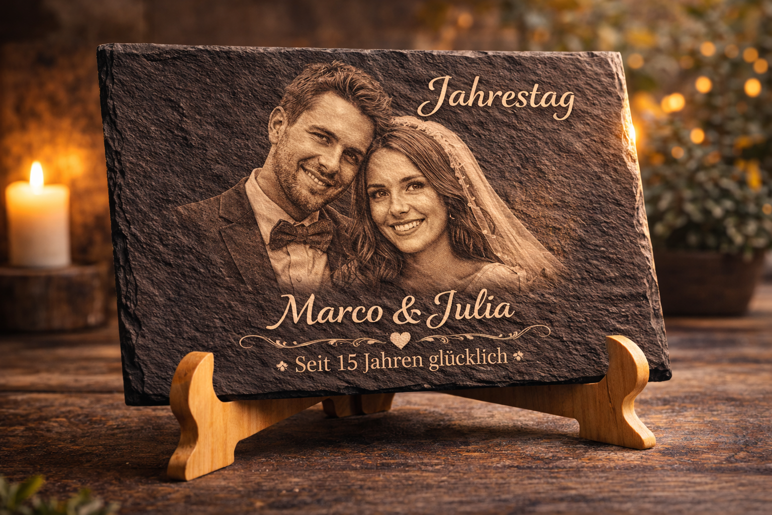 Personalisierte Jahrestag Plakette Lasergravur Geschenk